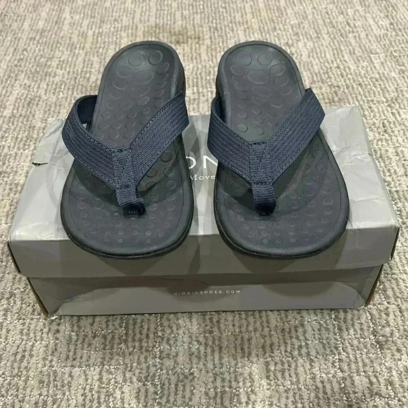 Vionic 44 Wave Orthotic BLUE Thong Sandals 7 Navy - Picture 1 of 6
